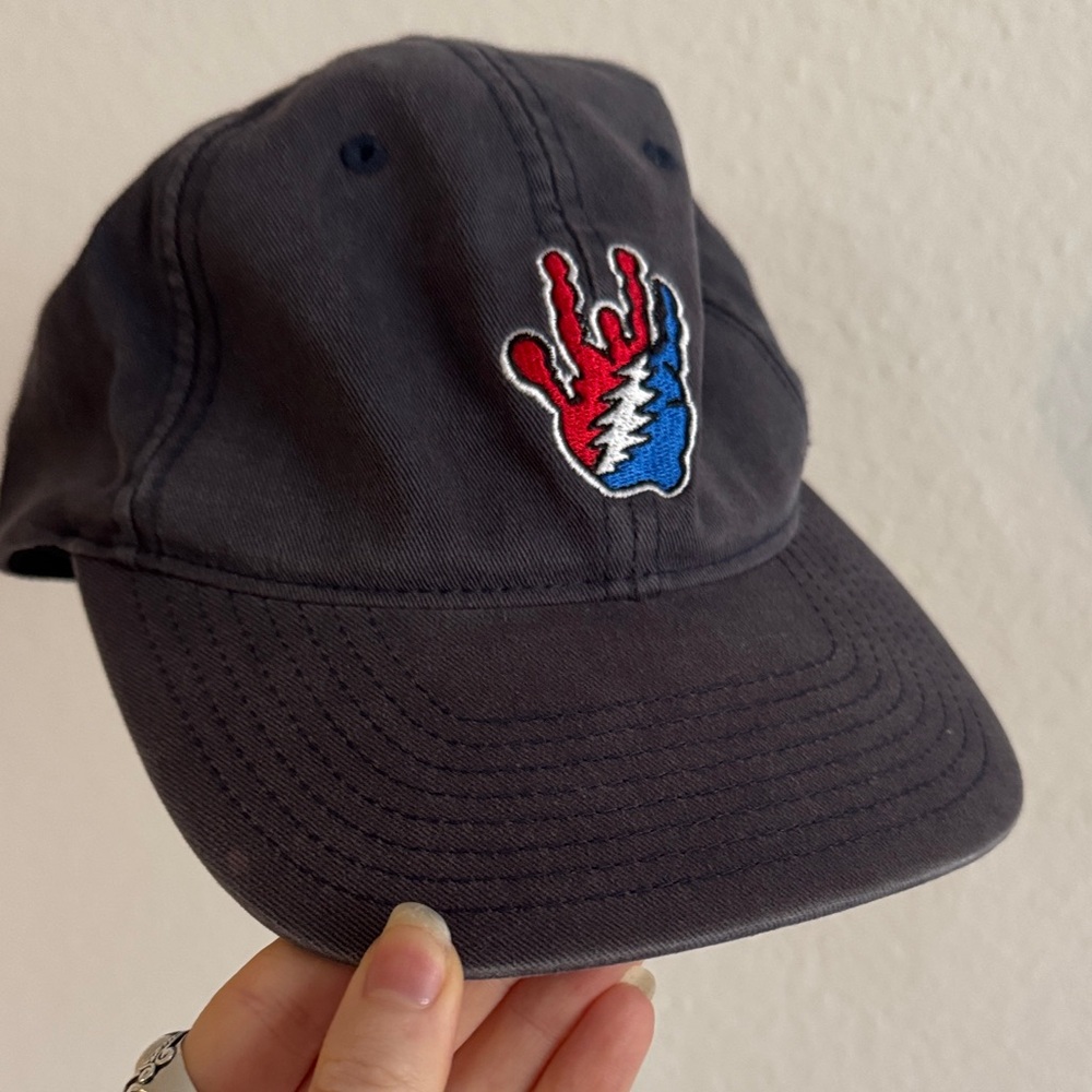 Washed Navy FlexFit Baseball Cap with Grateful Dead Logo